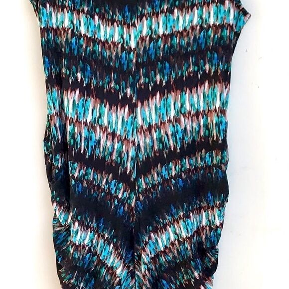 Cynthia Rowley XL Teal Tie Dye Ruched Dress - Picture 10 of 11